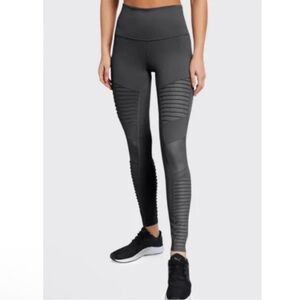 ALO Yoga Charcoal gray Ribbed moto Leggings size xxs